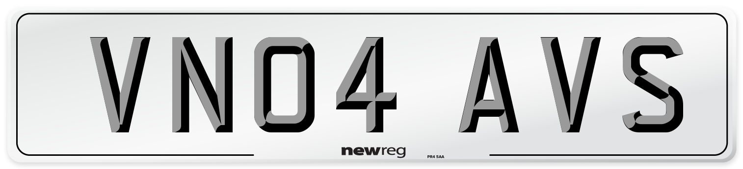 VN04 AVS Number Plate from New Reg